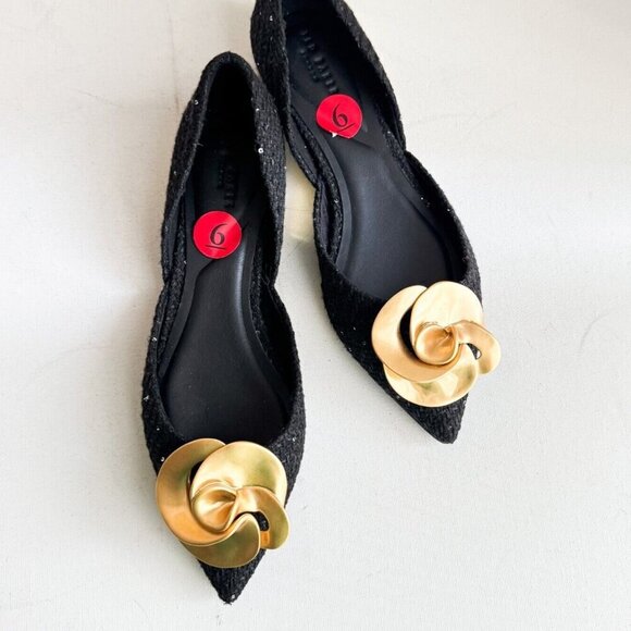 Ted Baker Emma Rose Half d'Orsay Pointed Toe Leather Flat 6 - Picture 1 of 7